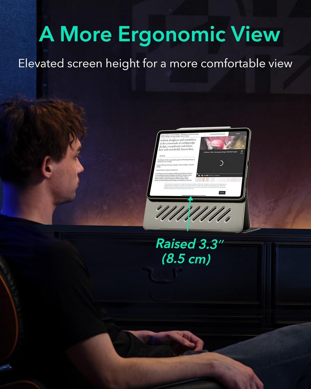 imageESR for iPad Pro 129 Case 6th5th Generation 20222021 Removable Magnetic Cover Adjustable PortraitLandscape Stand with Raised Display View 9 Standing Angles Shift Series BlackTitanium