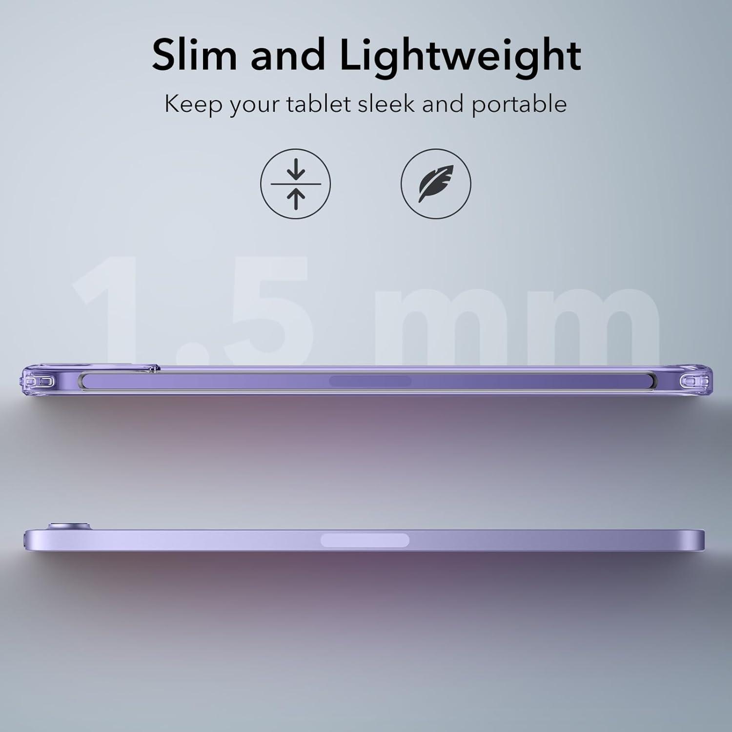 imageESR for iPad mini 7 A17 Pro Case iPad mini 7th6th Generation Case 20242021 Slim and Light Shock and Drop Protection Yellowing Resistant Hard Back Supports Pencil Pro amp PencilUSBC ClearPurple Clear
