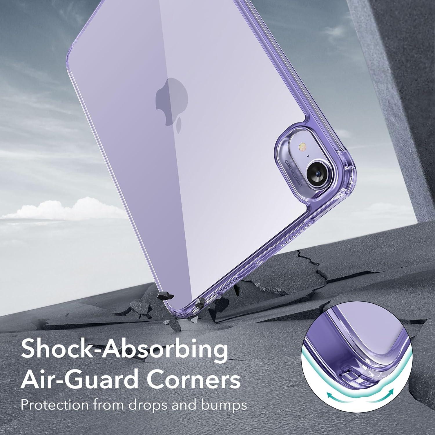 imageESR for iPad mini 7 A17 Pro Case iPad mini 7th6th Generation Case 20242021 Slim and Light Shock and Drop Protection Yellowing Resistant Hard Back Supports Pencil Pro amp PencilUSBC ClearPurple Clear