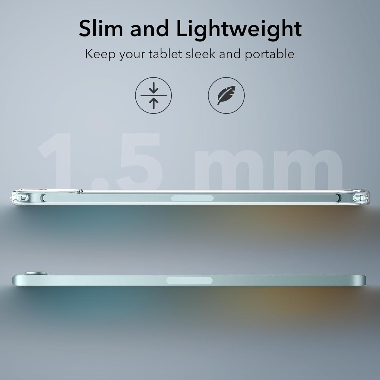 imageESR for iPad mini 7 A17 Pro Case iPad mini 7th6th Generation Case 20242021 Slim and Light Shock and Drop Protection Yellowing Resistant Hard Back Supports Pencil Pro amp PencilUSBC ClearBlue Clear