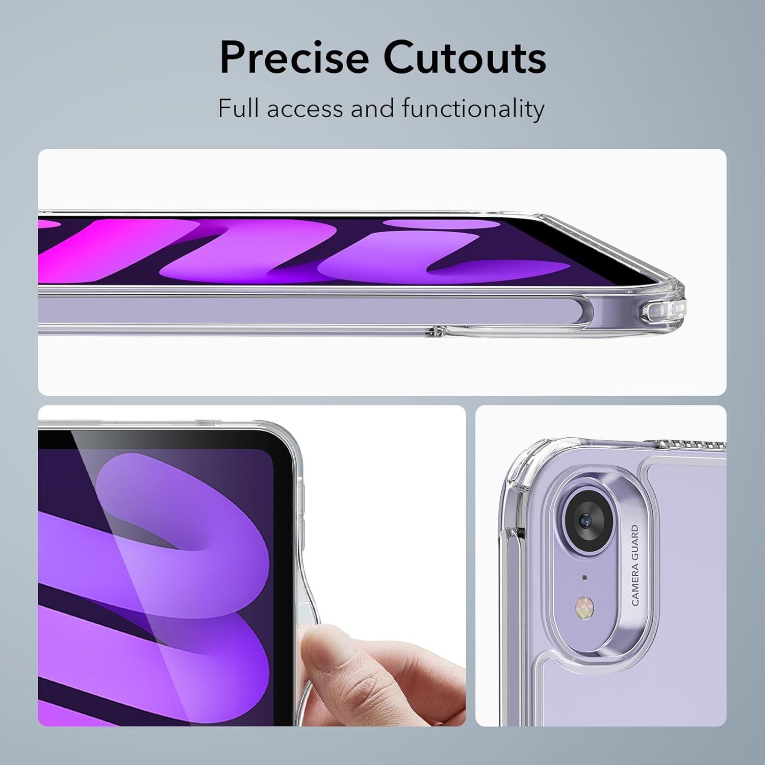 imageESR for iPad mini 7 A17 Pro Case iPad mini 7th6th Generation Case 20242021 Slim and Light Shock and Drop Protection Yellowing Resistant Hard Back Supports Pencil Pro amp PencilUSBC ClearClear