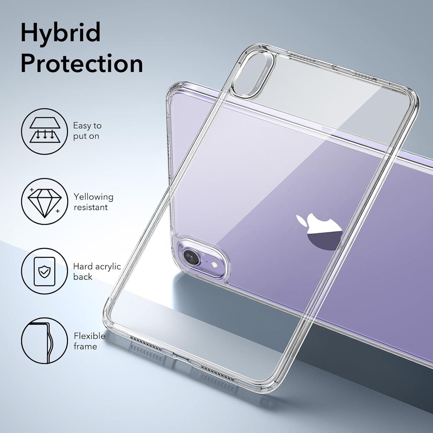 imageESR for iPad mini 7 A17 Pro Case iPad mini 7th6th Generation Case 20242021 Slim and Light Shock and Drop Protection Yellowing Resistant Hard Back Supports Pencil Pro amp PencilUSBC ClearClear