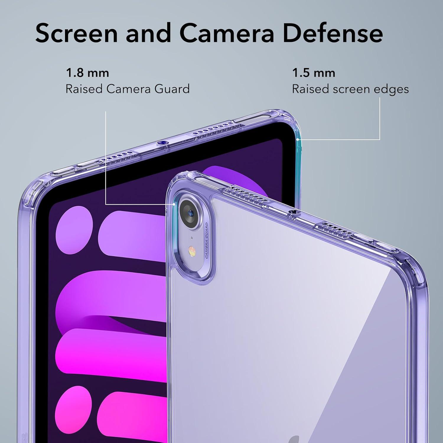 imageESR for iPad mini 7 A17 Pro Case iPad mini 7th6th Generation Case 20242021 Slim and Light Shock and Drop Protection Yellowing Resistant Hard Back Supports Pencil Pro amp PencilUSBC ClearPurple Clear