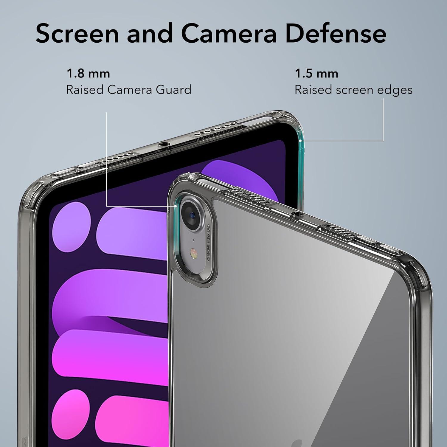 imageESR for iPad mini 7 A17 Pro Case iPad mini 7th6th Generation Case 20242021 Slim and Light Shock and Drop Protection Yellowing Resistant Hard Back Supports Pencil Pro amp PencilUSBC ClearBlack Clear