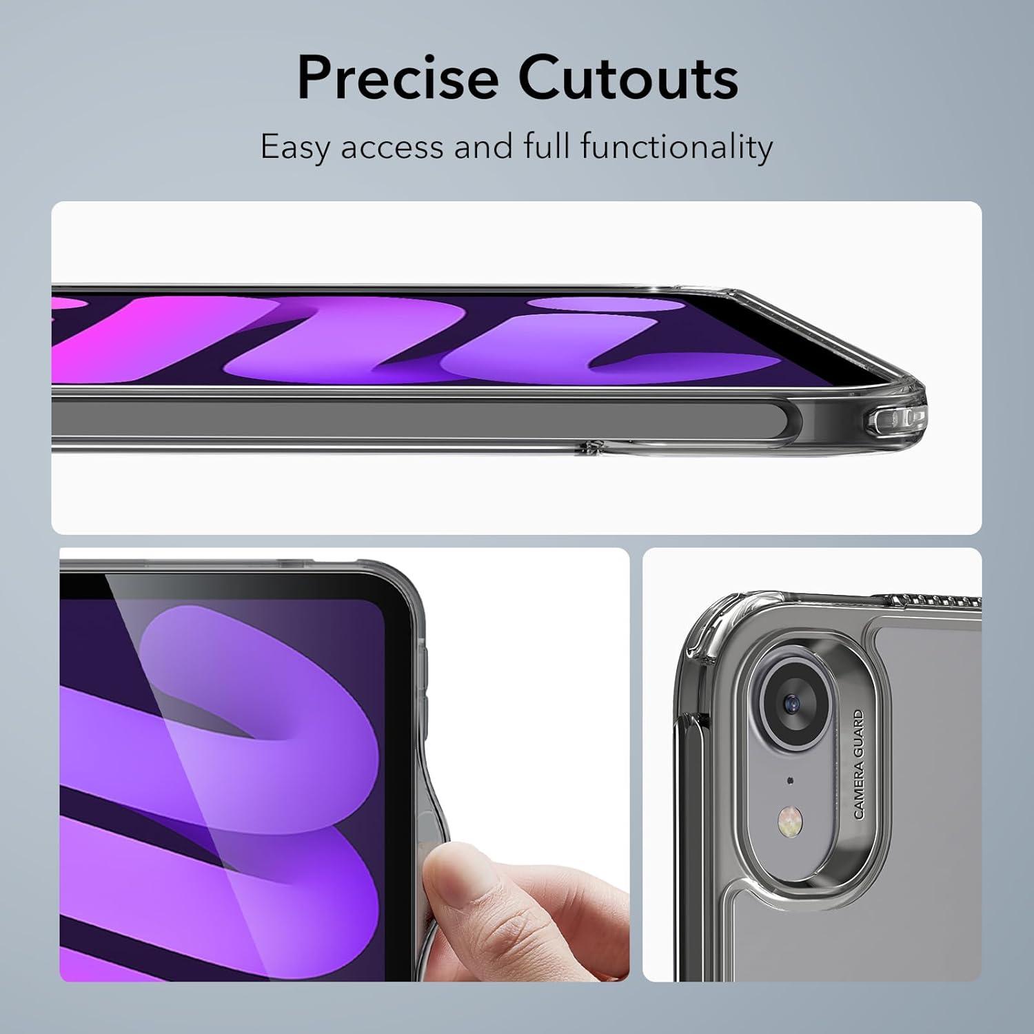 imageESR for iPad mini 7 A17 Pro Case iPad mini 7th6th Generation Case with Stand20242021 3 Stand Modes Slim and Light Drop Safe Supports Pencil Pro amp Pencil USBC Boost Kickstand Cover ClearBlack Clear