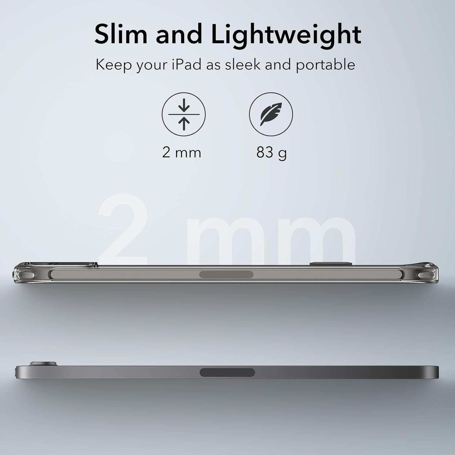 imageESR for iPad mini 7 A17 Pro Case iPad mini 7th6th Generation Case with Stand20242021 3 Stand Modes Slim and Light Drop Safe Supports Pencil Pro amp Pencil USBC Boost Kickstand Cover ClearBlack Clear