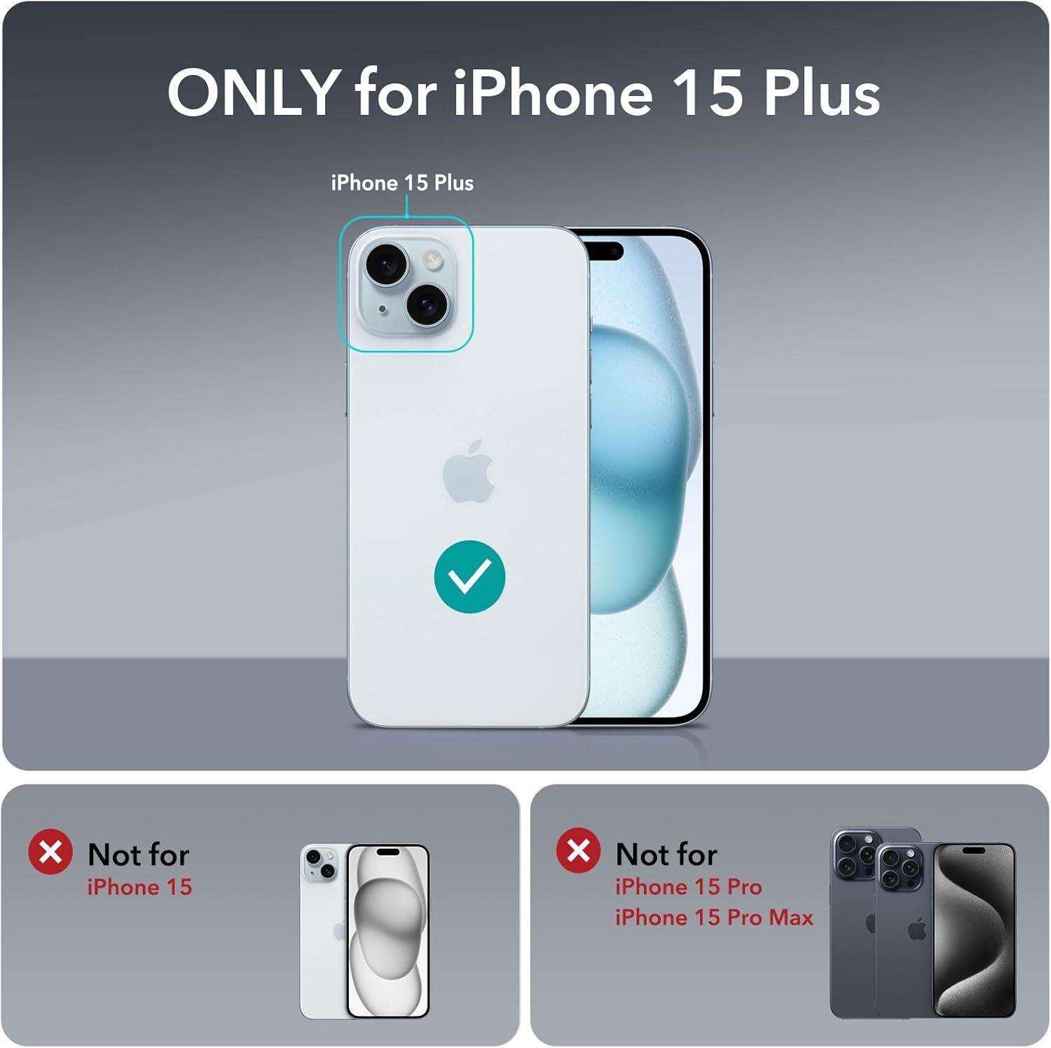 imageESR for iPhone 15 Pro Case Set 1 TemperedGlass Screen Protector 1 Set of Lens Protectors MilitaryGrade Protection Yellowing and Scratch Resistant MagSafe Phone Case Classic Series ClearClear Set