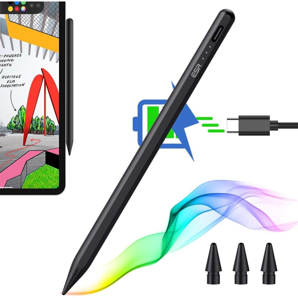 imageESR Stylus Pencil for iPad 9th10th Generation iPad Pencil with Tilt Sensitivity Palm Rejection Stylus Pen Compatible with 20182022 iPad Pro 12911 Inch iPad Air 5th4th iPad mini 65 Black