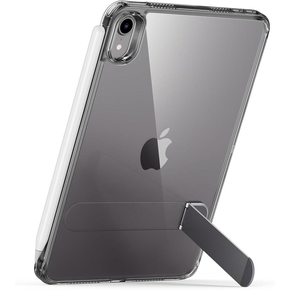 imageESR for iPad mini 7 A17 Pro Case iPad mini 7th6th Generation Case with Stand20242021 3 Stand Modes Slim and Light Drop Safe Supports Pencil Pro amp Pencil USBC Boost Kickstand Cover ClearBlack Clear