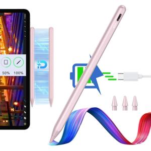 ESR Stylus Pen for iPad, Magnetic Wireless Charging iPad Pencil, Digital Pencil Pro with Tilt Sensitivity and Palm Rejection for iPad Pro 12.9/11, iPad Air 5/4, and iPad Mini 6, Pink(Pink)