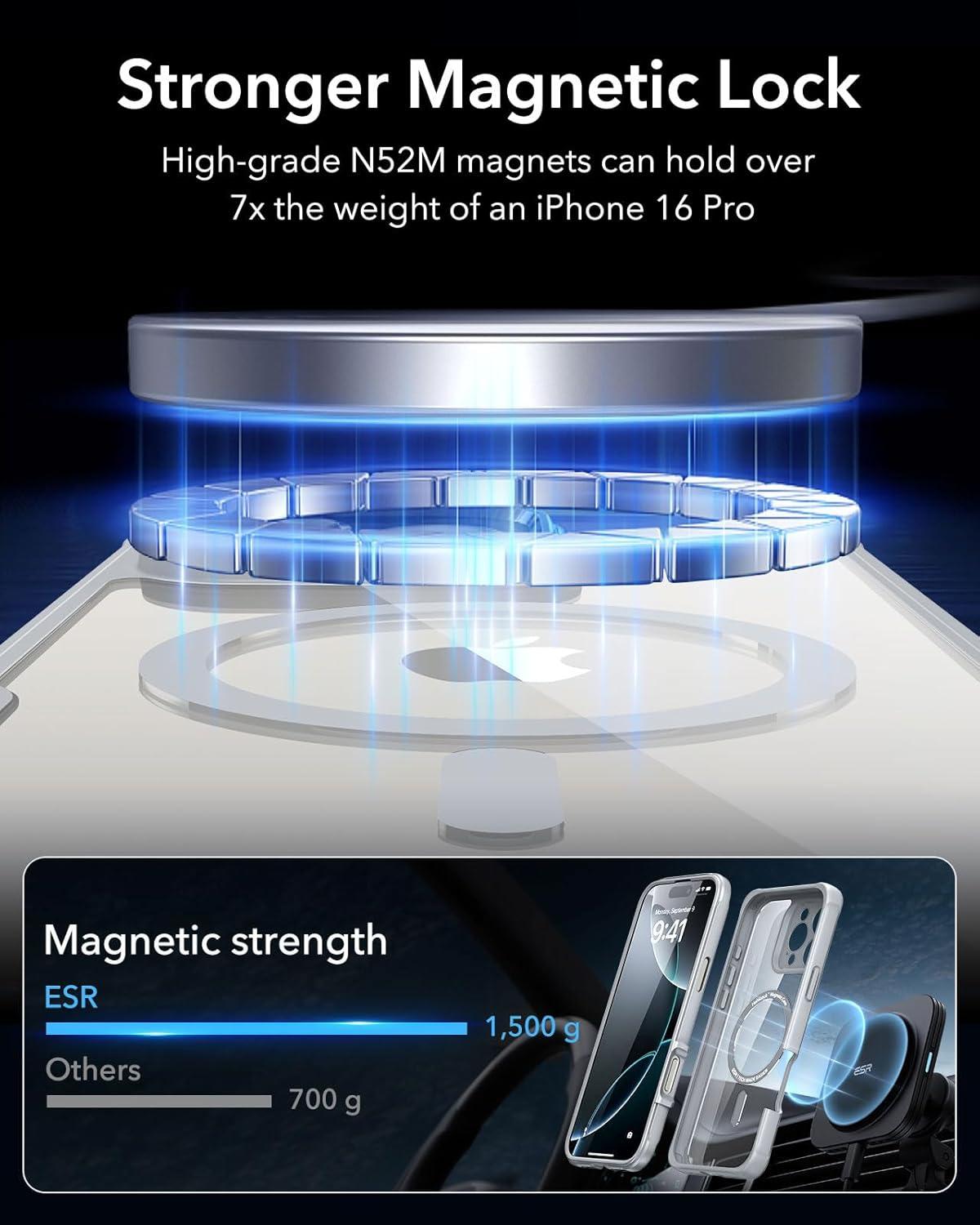 imageESR for iPhone 14 Pro Max Case Compatible with MagSafe FullBody MilitaryGrade Drop Proof Case for iPhone 14 Pro Max with Builtin 9H Tempered Glass Screen Protector Clear BlackClear Grey