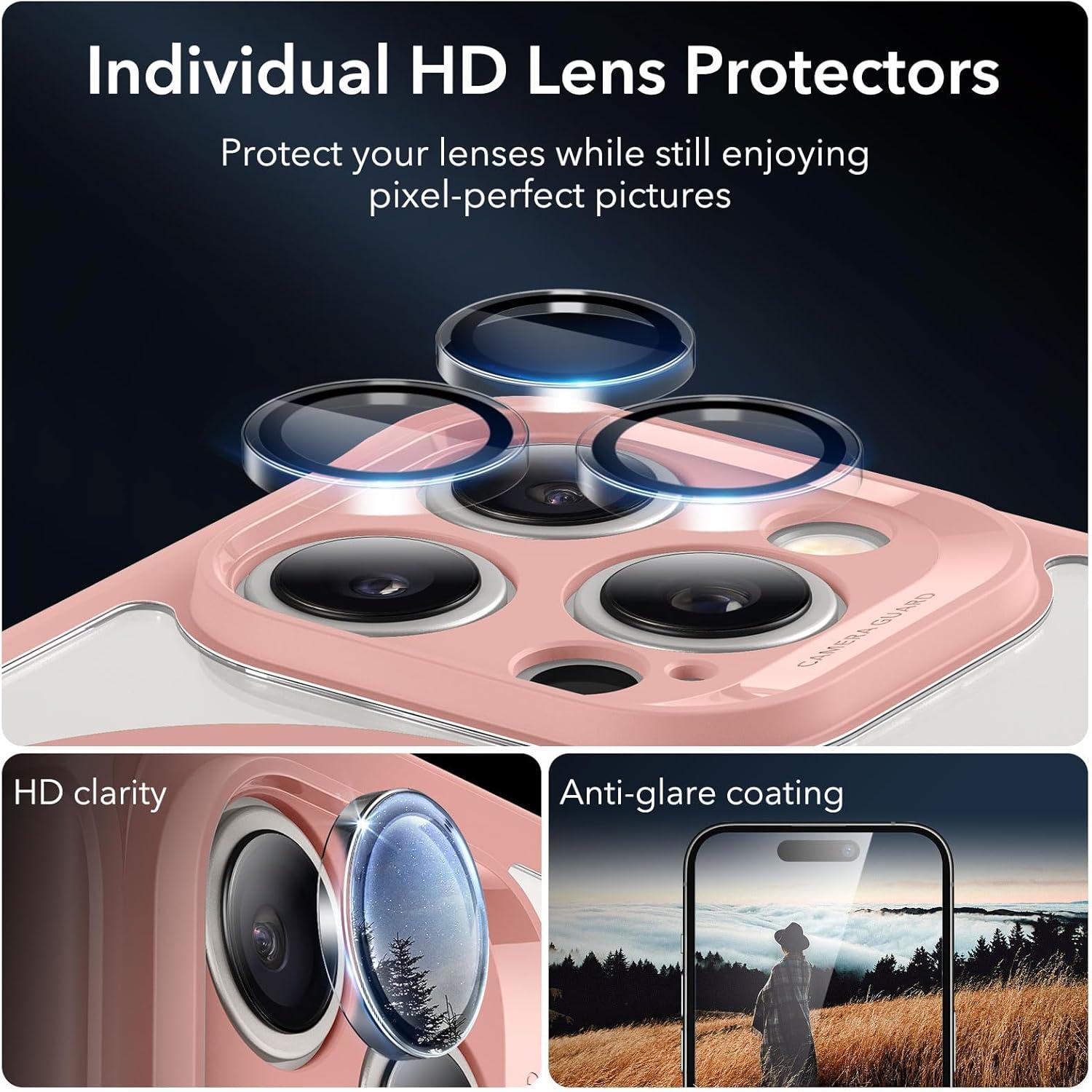 imageESR for iPhone 14 Pro Max Case Compatible with MagSafe FullBody MilitaryGrade Drop Proof Case for iPhone 14 Pro Max with Builtin 9H Tempered Glass Screen Protector Clear BlackClear Pink