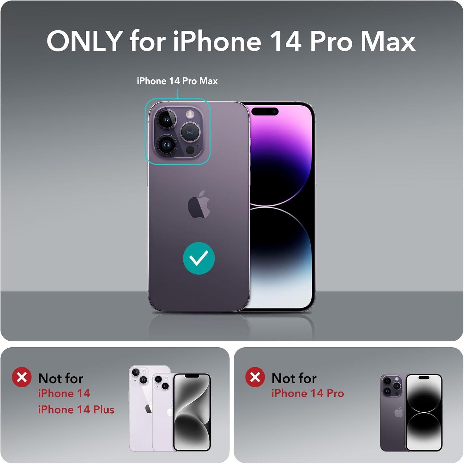 imageESR for iPhone 14 Pro Max Case Compatible with MagSafe FullBody MilitaryGrade Drop Proof Case for iPhone 14 Pro Max with Builtin 9H Tempered Glass Screen Protector Clear BlackClear Purple