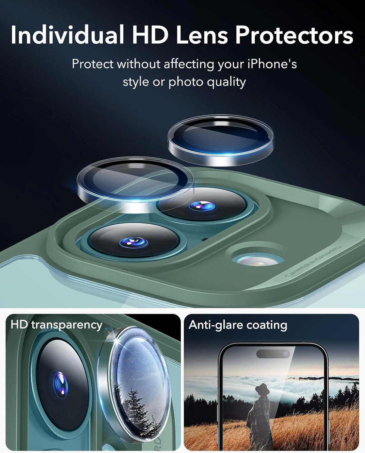 imageESR for iPhone 14 Pro Max Case Compatible with MagSafe FullBody MilitaryGrade Drop Proof Case for iPhone 14 Pro Max with Builtin 9H Tempered Glass Screen Protector Clear BlackClear Green