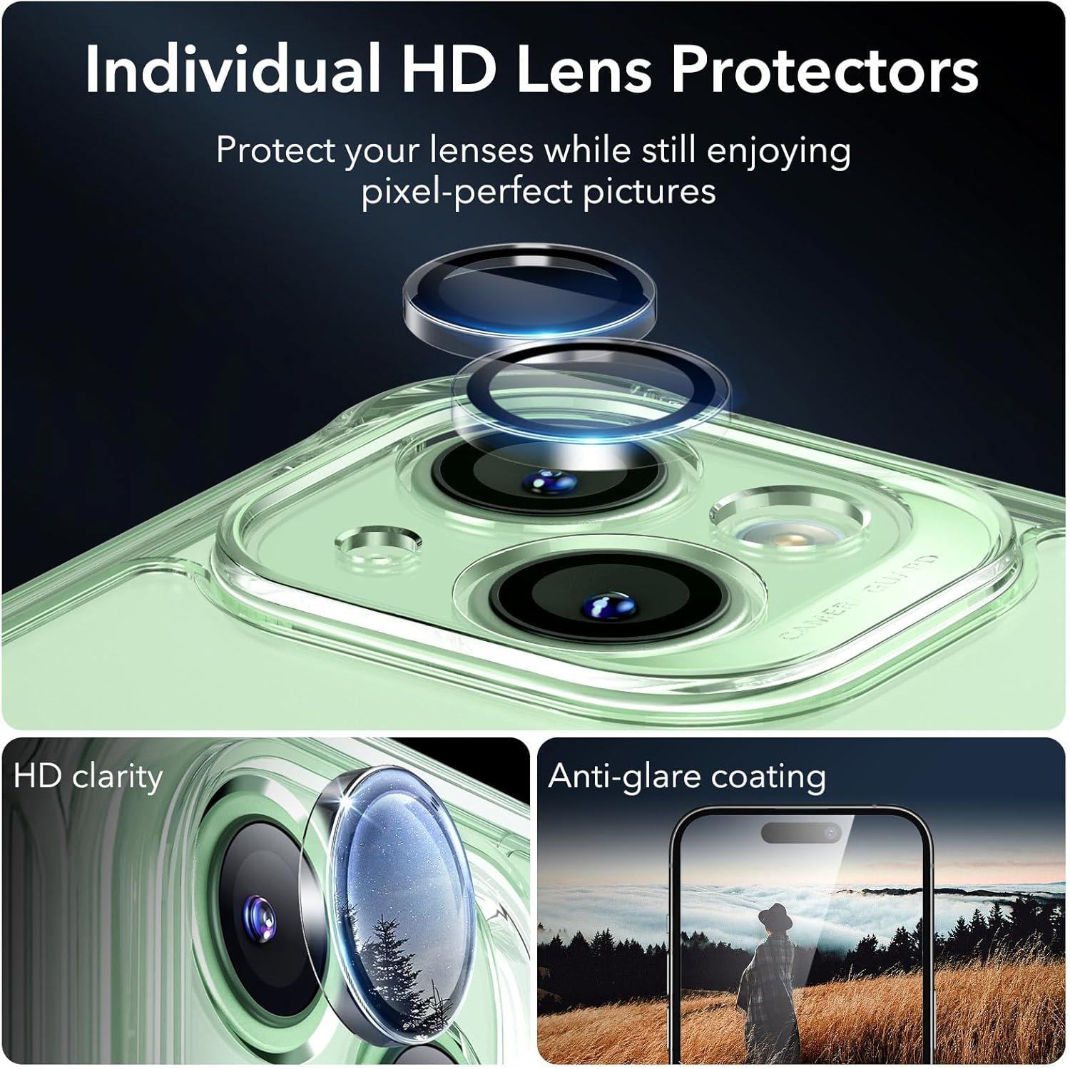 imageESR for iPhone 14 Pro Max Case Compatible with MagSafe FullBody MilitaryGrade Drop Proof Case for iPhone 14 Pro Max with Builtin 9H Tempered Glass Screen Protector Clear BlackClear Green