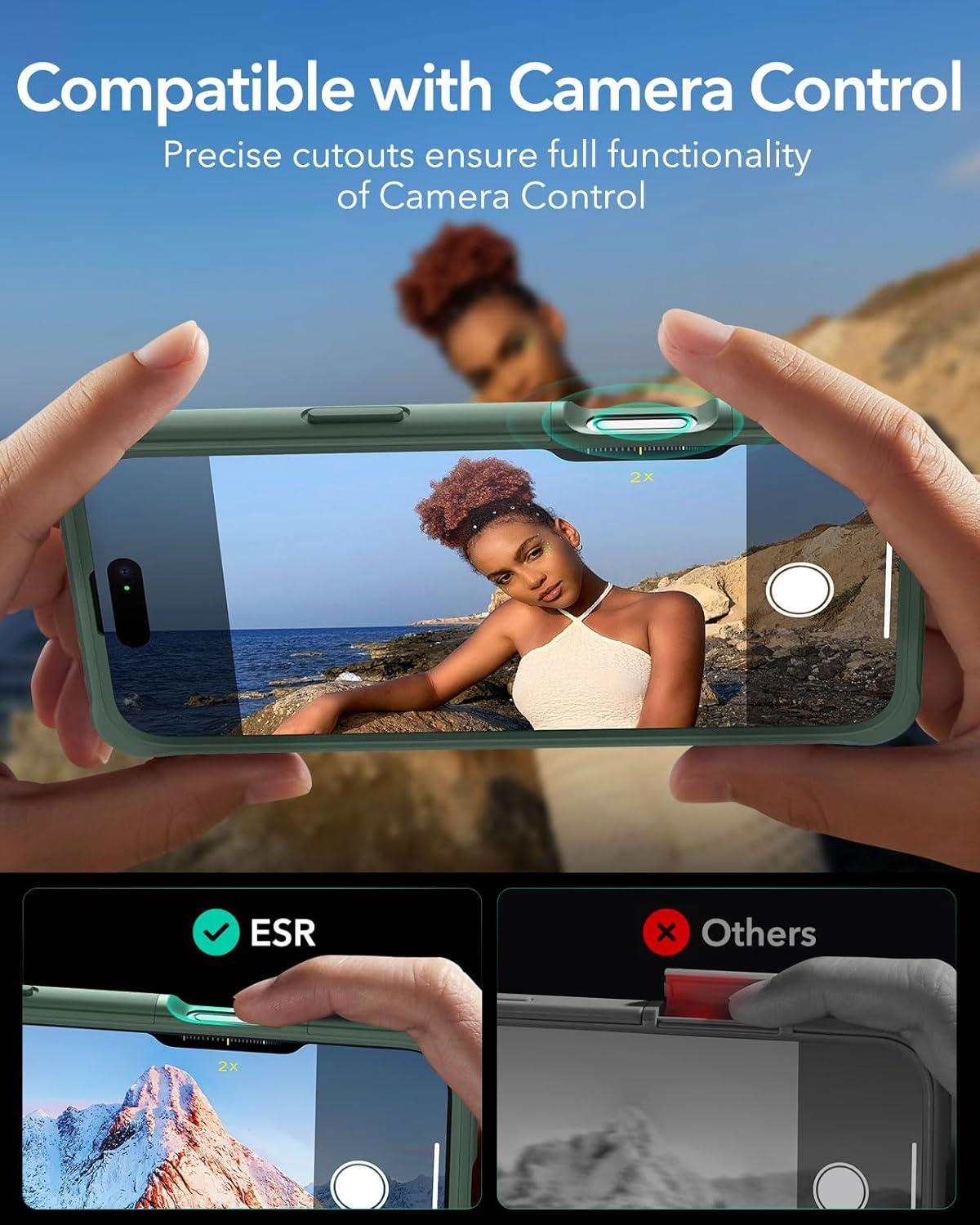 imageESR for iPhone 14 Pro Max Case Compatible with MagSafe FullBody MilitaryGrade Drop Proof Case for iPhone 14 Pro Max with Builtin 9H Tempered Glass Screen Protector Clear BlackClear Green