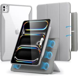 ESR for iPad Pro 13 Inch Case (M5/M4) 2025/2024, Removable Magnetic Cover, Vertical Stand, Fully Supports Pencil Pro and Pencil(USB-C), Rebound 360 Series, Black(Grey)