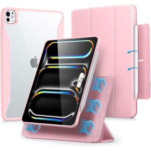 ESR for iPad Pro 13 Inch Case (M5/M4) 2025/2024, Removable Magnetic Cover, Vertical Stand, Fully Supports Pencil Pro and Pencil(USB-C), Rebound 360 Series, Black(Pink)