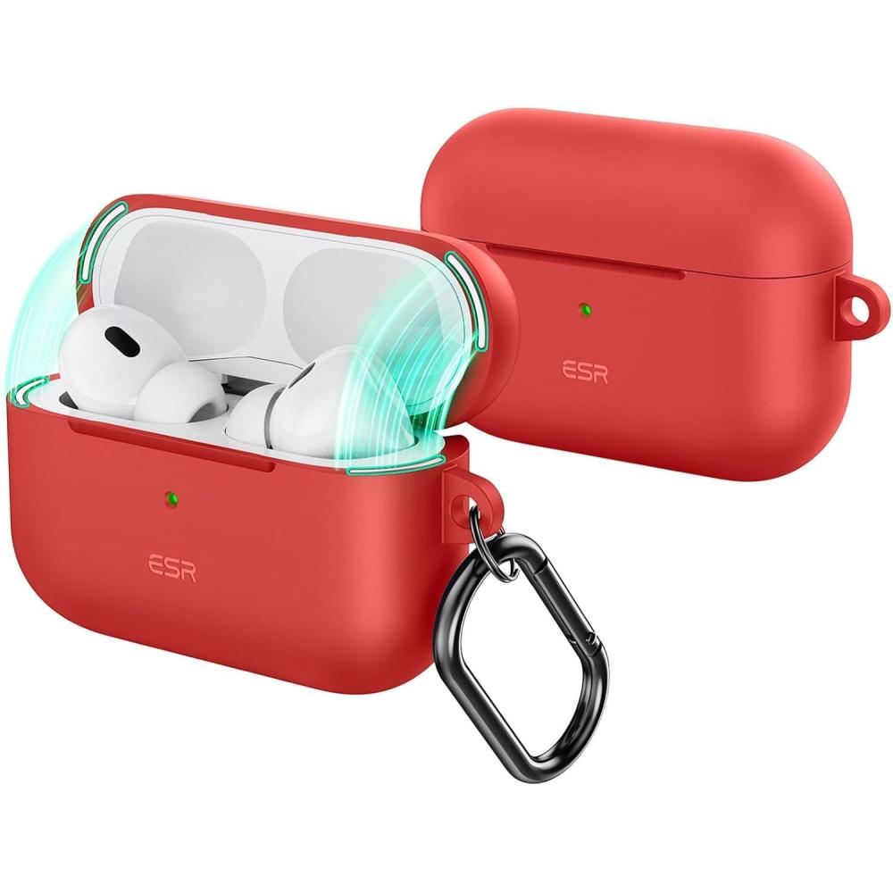 imageESR for AirPods Pro 2 Case USBCLightning Cable Compatible with Airpods Pro 2nd Generation Case 202320222019 Magnetic Lid Full Drop Protection Cover with Carabiner Cloud Series BlueRed
