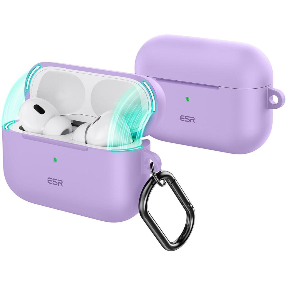 imageESR for AirPods Pro 2 Case USBCLightning Cable Compatible with Airpods Pro 2nd Generation Case 202320222019 Magnetic Lid Full Drop Protection Cover with Carabiner Cloud Series BluePurple