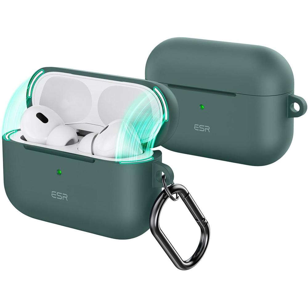 imageESR for AirPods Pro 2 Case USBCLightning Cable Compatible with Airpods Pro 2nd Generation Case 202320222019 Magnetic Lid Full Drop Protection Cover with Carabiner Cloud Series BlueGreen