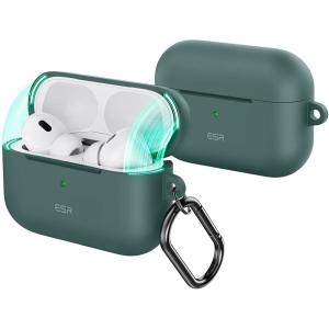 ESR for AirPods Pro 2 Case (USB-C/Lightning Cable), Compatible with Airpods Pro 2nd Generation Case (2023/2022/2019), Magnetic Lid, Full Drop Protection Cover with Carabiner, Cloud Series, Blue(Green)
