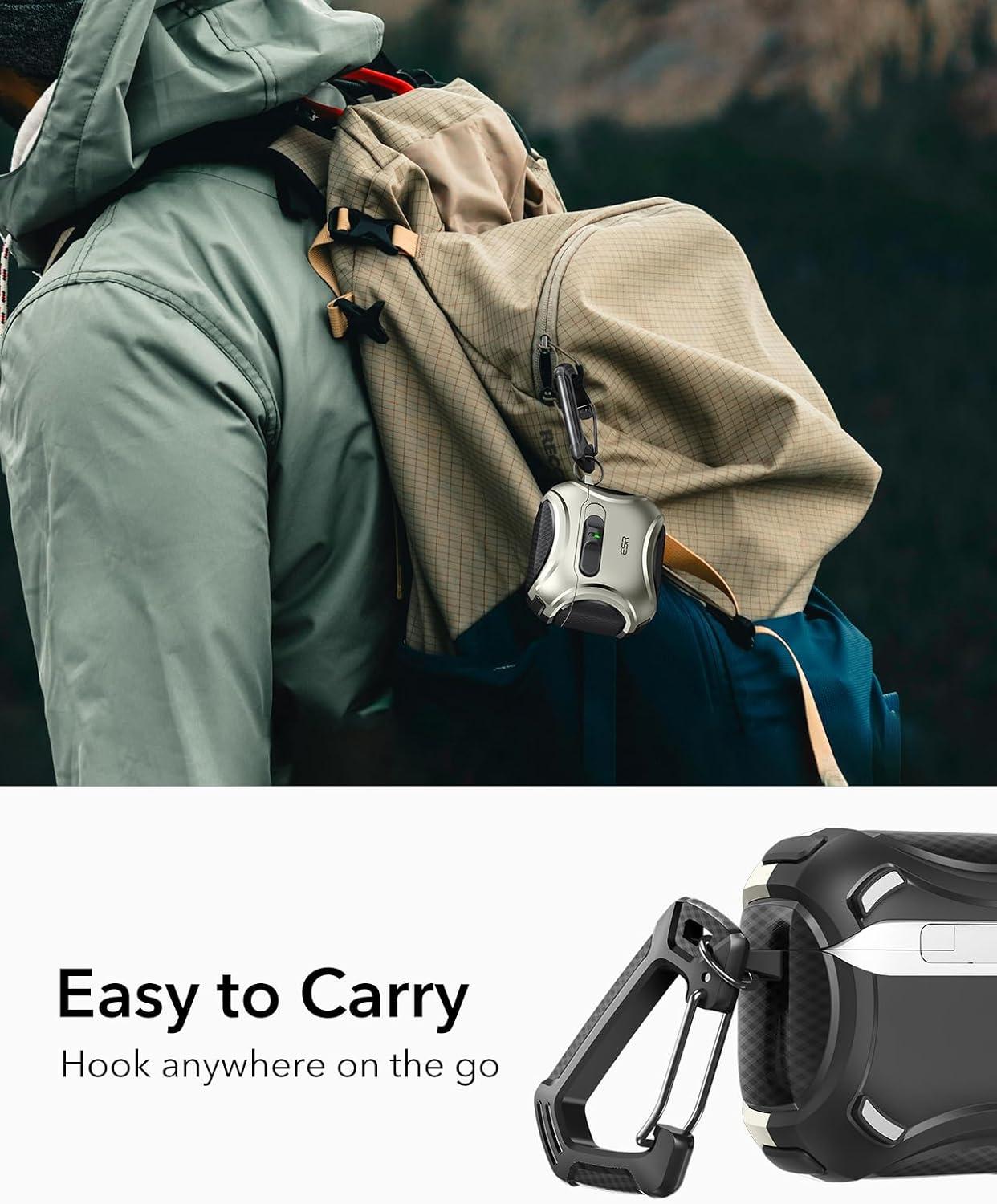 imageESR for AirPods 4 Case Compatible with AirPods 4 Generation Case 2024 USBC Compatible with MagSafe DropProof Lock Easy Open Cyber Series Army GreenTitanium