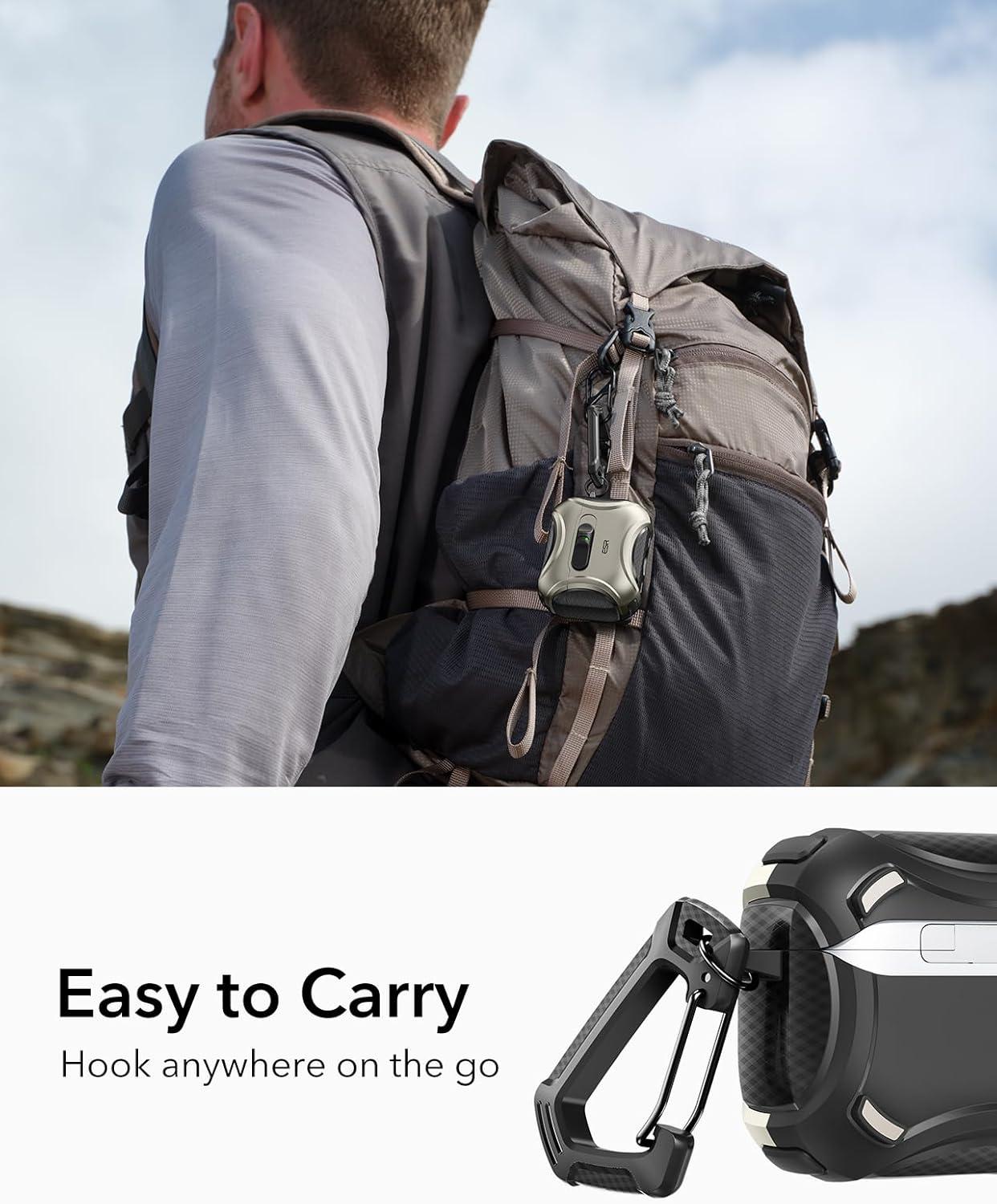 imageESR for AirPods 4 Case Compatible with AirPods 4 Generation Case 2024 USBC Compatible with MagSafe DropProof Lock Easy Open Cyber Series Army GreenTitanium