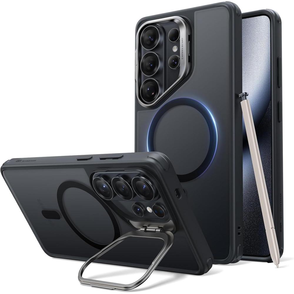 imageESR for Galaxy 2026 Phone Case with Stash Stand Compatible with MagSafe MilitaryGrade Protection Magnetic Case for Galaxy 2026 Ultra ScratchResistant Back Cover ClearFrosted Black
