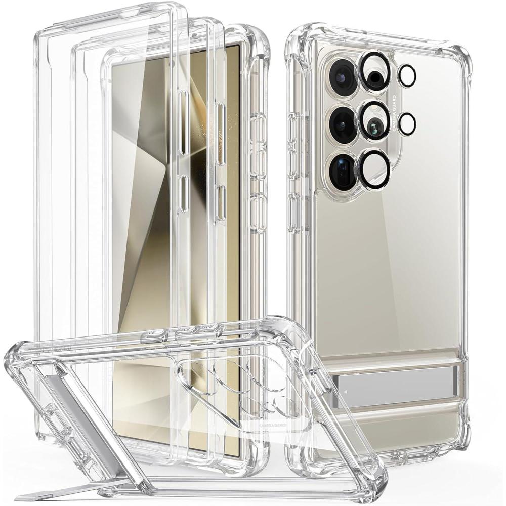 imageESR for Samsung Galaxy S22 Ultra Phone Case 3 Stand Modes Kickstand for S22 Ultra Cover MilitaryGrade Drop Protection Slim Fit Boost Series Case ClearArmorClear