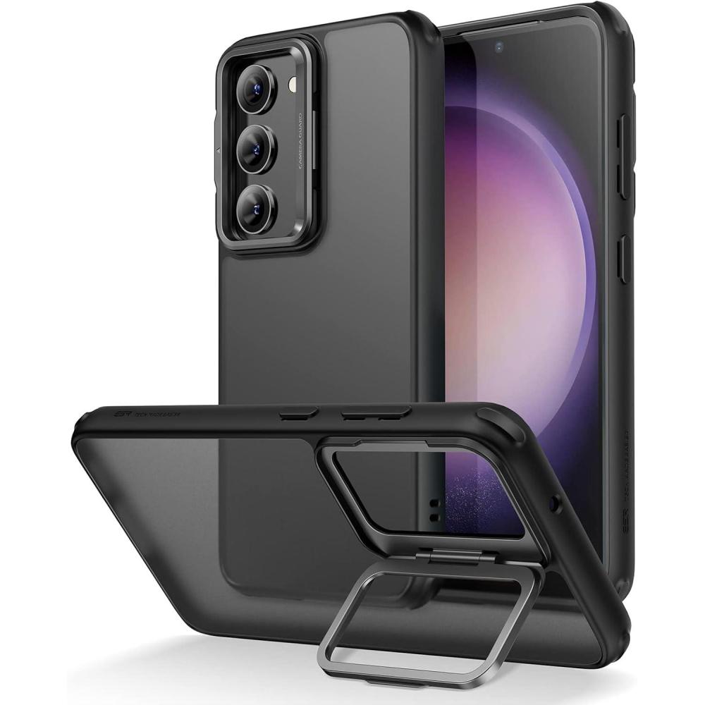 imageESR for Samsung Galaxy S23 Plus Classic Kickstand Case Adjustable Builtin Camera Ring Stand MilitaryGrade Drop Protection Case for Samsung S23 Plus Shockproof ScratchResistant Frosted Black