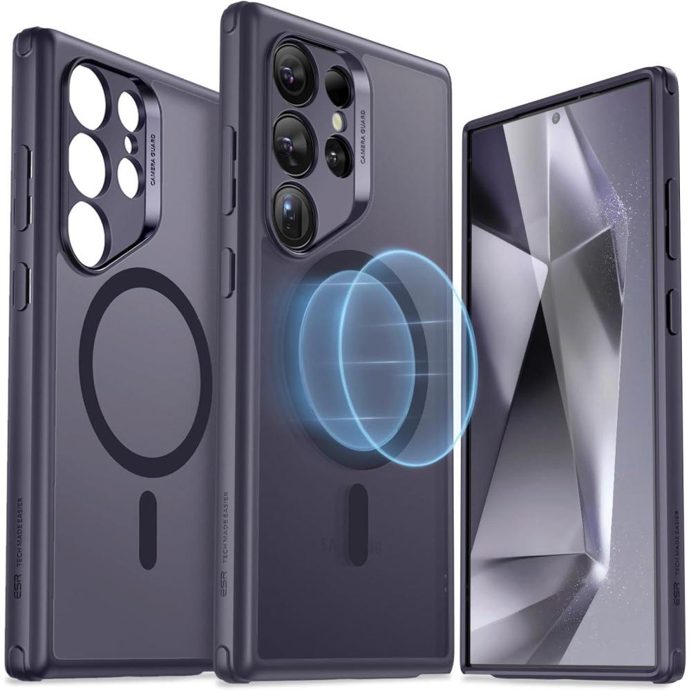 imageESR for Samsung S24 Ultra Case Compatible with MagSafe Magnetic Case for Samsung Galaxy S24 Ultra MilitaryGrade Protection Yellowing Resistant Classic Series Clear Black  Yellowing Resistant Classic SeriesFrosted Purple