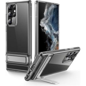 ESR for Samsung Galaxy S22 Ultra Phone Case, 3 Stand Modes Kickstand for S22 Ultra Cover, Military-Grade Drop Protection, Slim Fit, Boost Series Case, Clear(Boost-Clear)