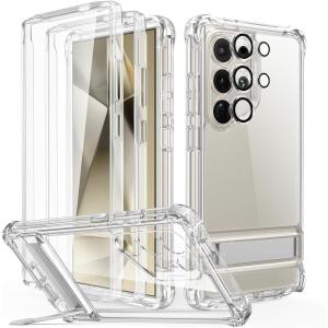 ESR for Samsung Galaxy S22 Ultra Phone Case, 3 Stand Modes Kickstand for S22 Ultra Cover, Military-Grade Drop Protection, Slim Fit, Boost Series Case, Clear(Armor-Clear)