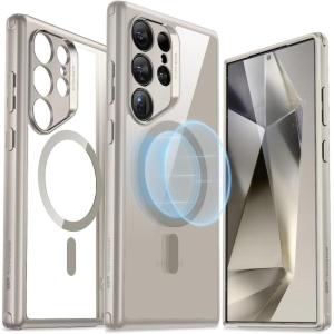 ESR for Samsung S24 Ultra Case, Compatible with MagSafe, Magnetic Case for Samsung Galaxy S24 Ultra, Military-Grade Protection, Yellowing Resistant, Classic Series, Clear Black | Yellowing Resistant, Classic Series(Clear Grey)