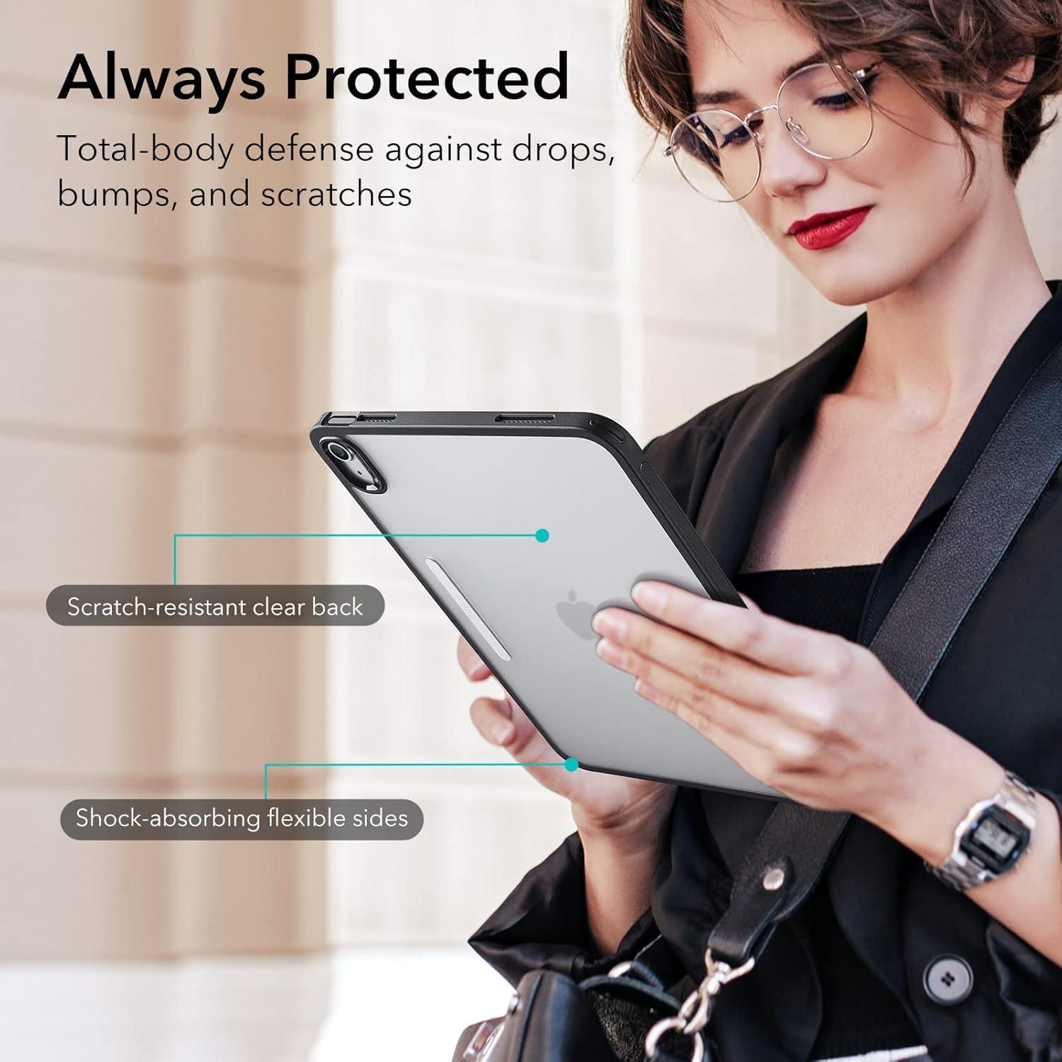 imageESR for iPad A16 11th10th Generation Case20252022 Detachable Magnetic Cover Smart Trifold Stand with Hard Shell Back Slim and Light Auto WakeSleep Ascend Series Frosted GreyBlack