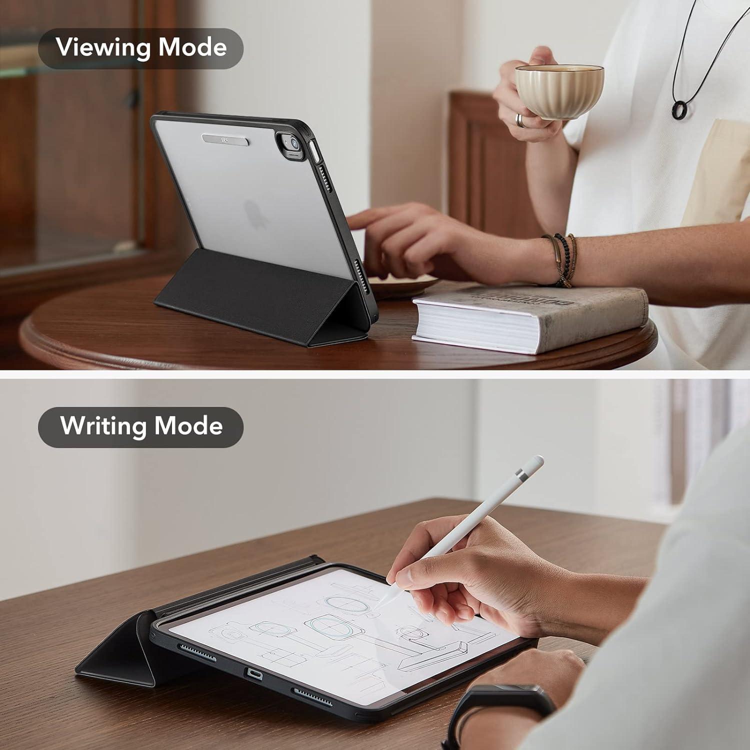 imageESR for iPad A16 11th10th Generation Case20252022 Detachable Magnetic Cover Smart Trifold Stand with Hard Shell Back Slim and Light Auto WakeSleep Ascend Series Frosted GreyBlack