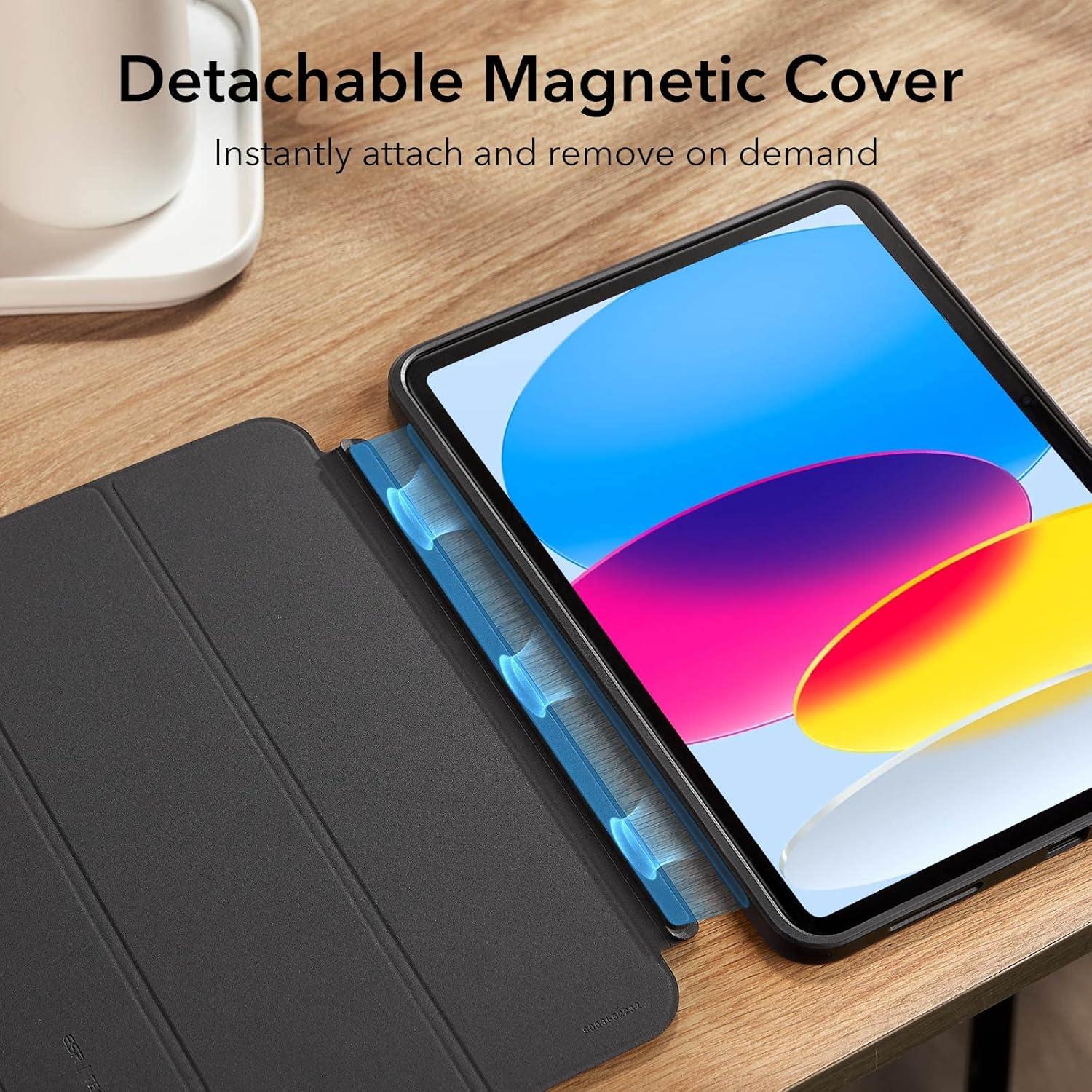 imageESR for iPad A16 11th10th Generation Case20252022 Detachable Magnetic Cover Smart Trifold Stand with Hard Shell Back Slim and Light Auto WakeSleep Ascend Series Frosted GreyBlack