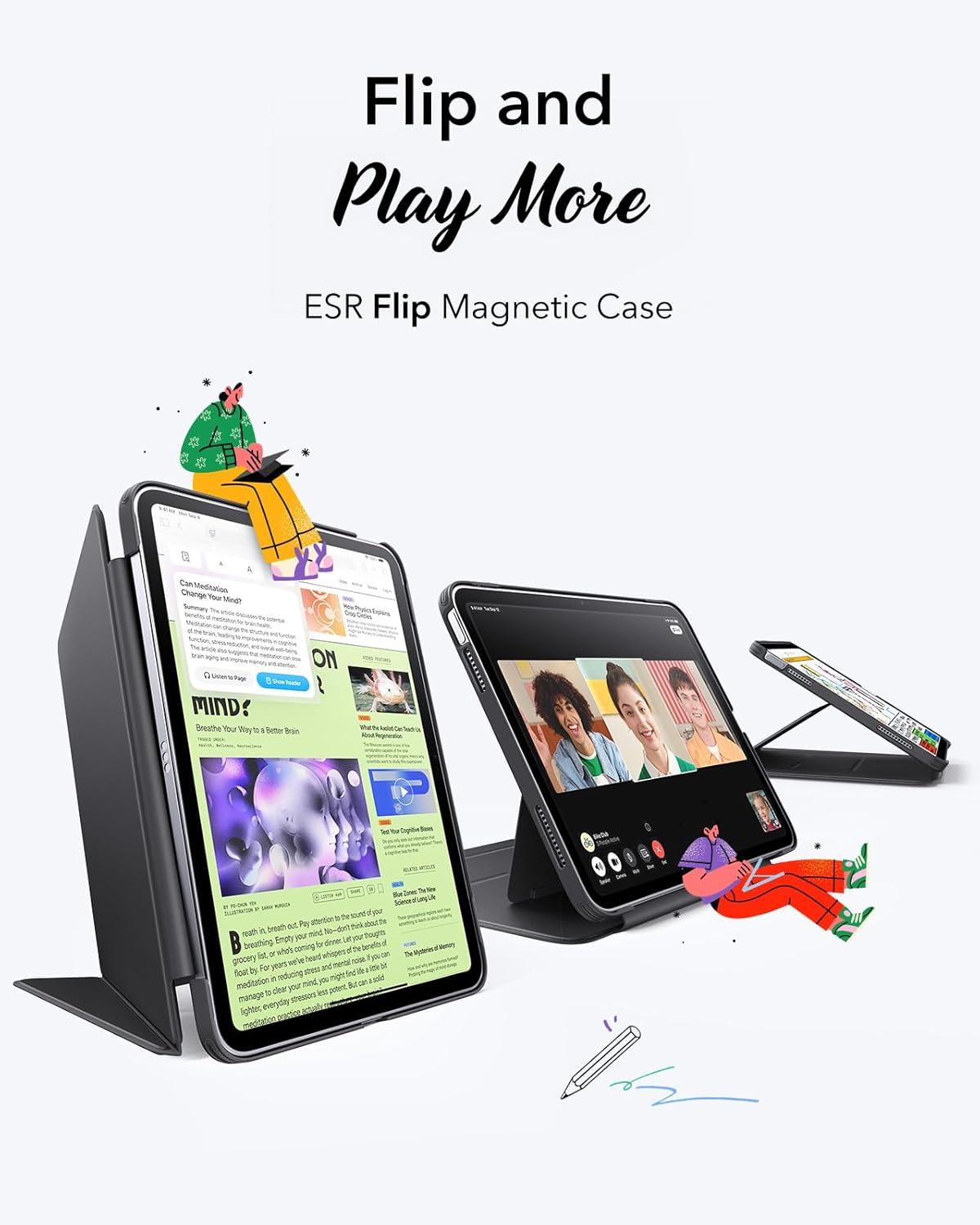 imageESR for iPad A16 Case iPad 11th10th Generation Case 20252022 Vertical Stand Cover Multi Stand Angles UltraStable Cover Flip Series BlackBlack