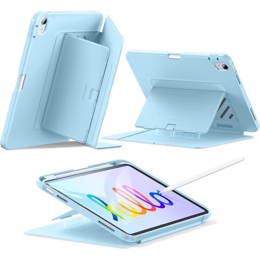 imageESR for iPad A16 Case iPad 11th10th Generation Case 20252022 Vertical Stand Cover Multi Stand Angles UltraStable Cover with Pencil Holder Flip Series Black  20252022 Multi Stand Angles UltraStable Cover with Pencil Holder BlackSky Blue
