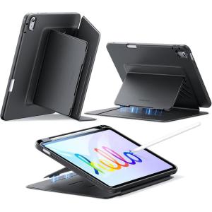 ESR for iPad A16 Case, iPad 11th/10th Generation Case (2025/2022), Vertical Stand Cover, Multi Stand Angles, Ultra-Stable Cover with Pencil Holder, Flip Series, Black | (2025/2022), Multi Stand Angles, Ultra-Stable Cover, with Pencil Holder, Black(Black)