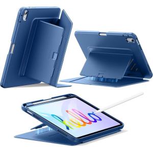 ESR for iPad A16 Case, iPad 11th/10th Generation Case (2025/2022), Vertical Stand Cover, Multi Stand Angles, Ultra-Stable Cover with Pencil Holder, Flip Series, Black | (2025/2022), Multi Stand Angles, Ultra-Stable Cover, with Pencil Holder, Black(Blue)