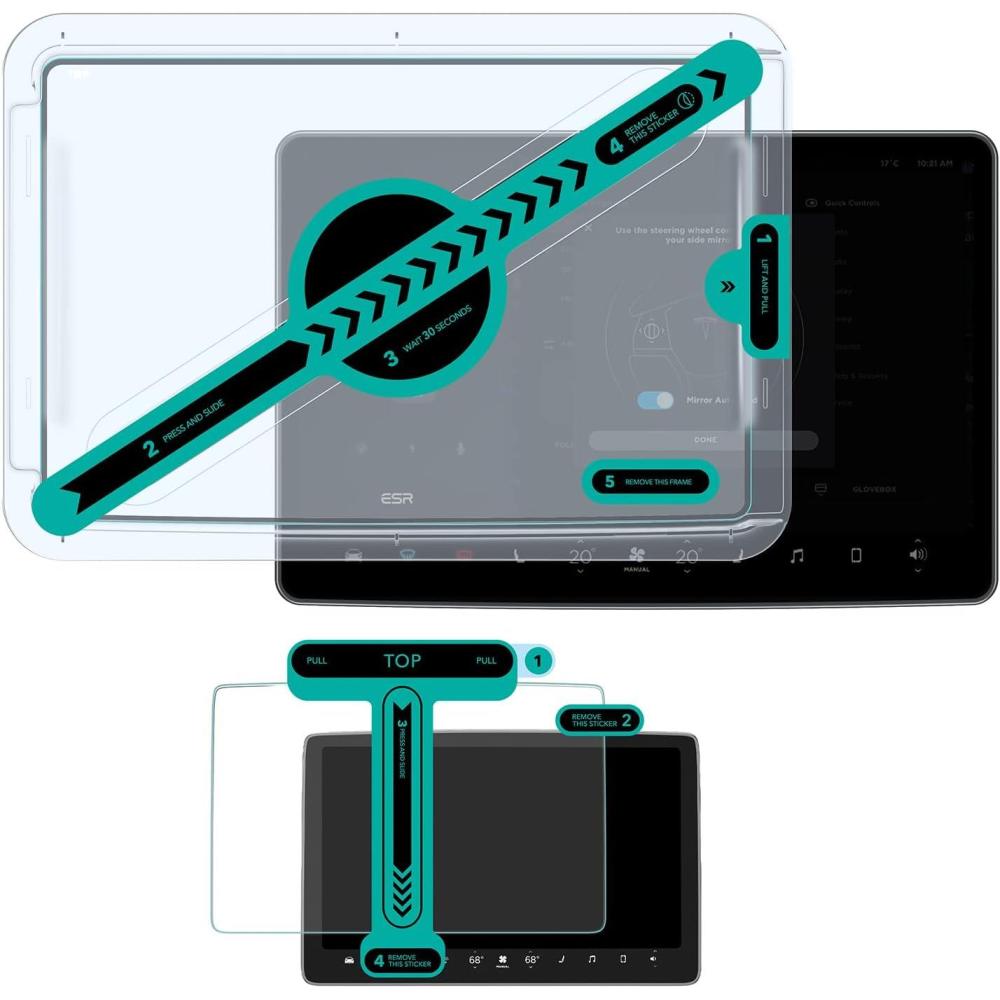 imageESR Tempered Glass Screen Protector for Tesla Model Y 20252020 Tesla Model 3 20232017 15 Touchscreen Protector 9H Glass Matte Film Accessories with Alignment Kit Anti Glare Bubble FreeTesla Model 3 Highland 2024SET