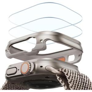 ESR for Apple Watch Ultra 3 /Ultra 2 /Ultra Case with Screen Protector 49mm (2025) Military Grade Protection, Aluminum Alloy Case with 2 Pack Armorite Glass Protector Set, Stay Original, Titanium | (2024/2023/2022), Aluminum Alloy Case, Stay Original(Titanium)