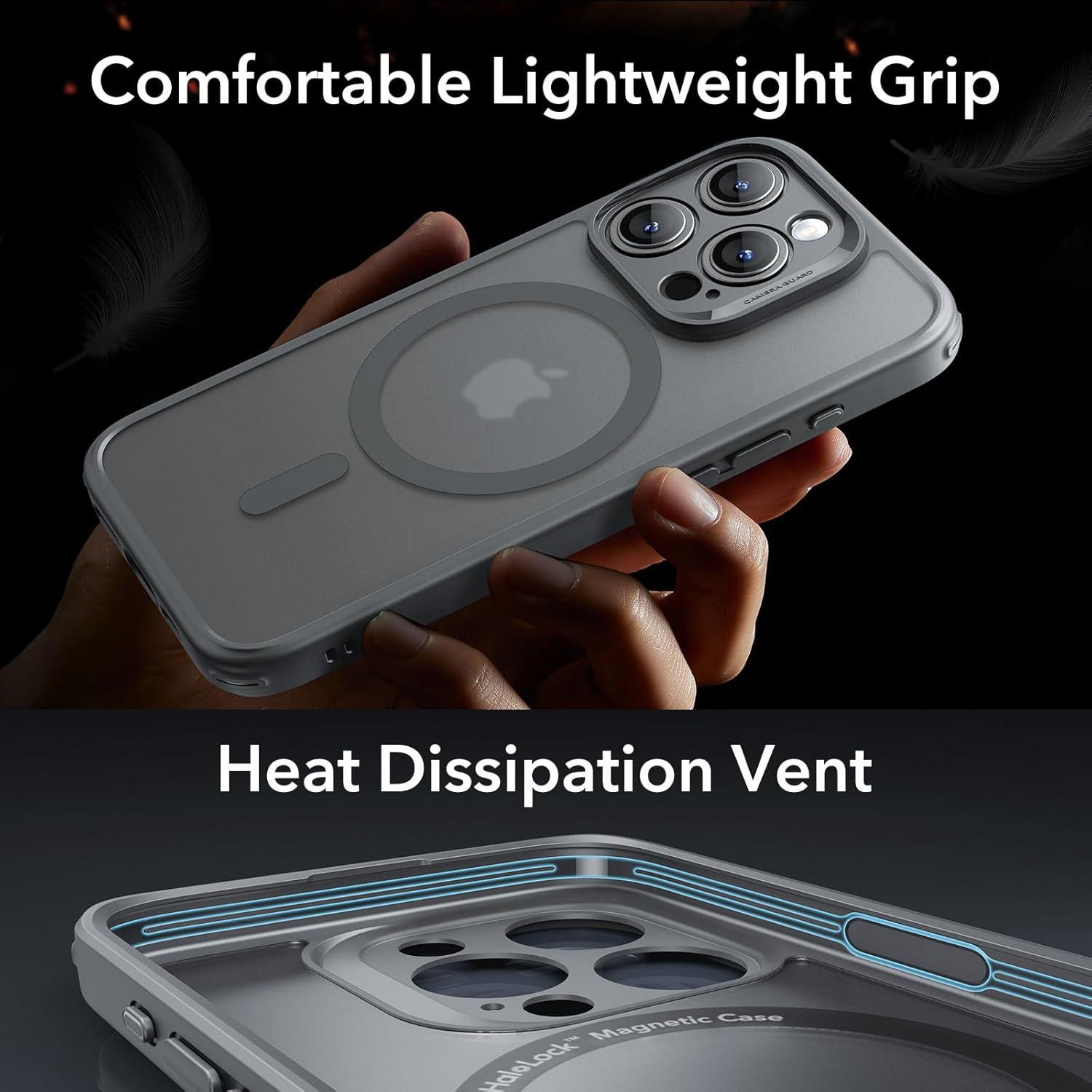 imageESR for iPhone 16 Plus Case 4 in 1 Set Translucent Matte Case Compatible with MagSafe MilitaryGrade Protection Classic SeriesFrosted BlueFrosted Grey Set