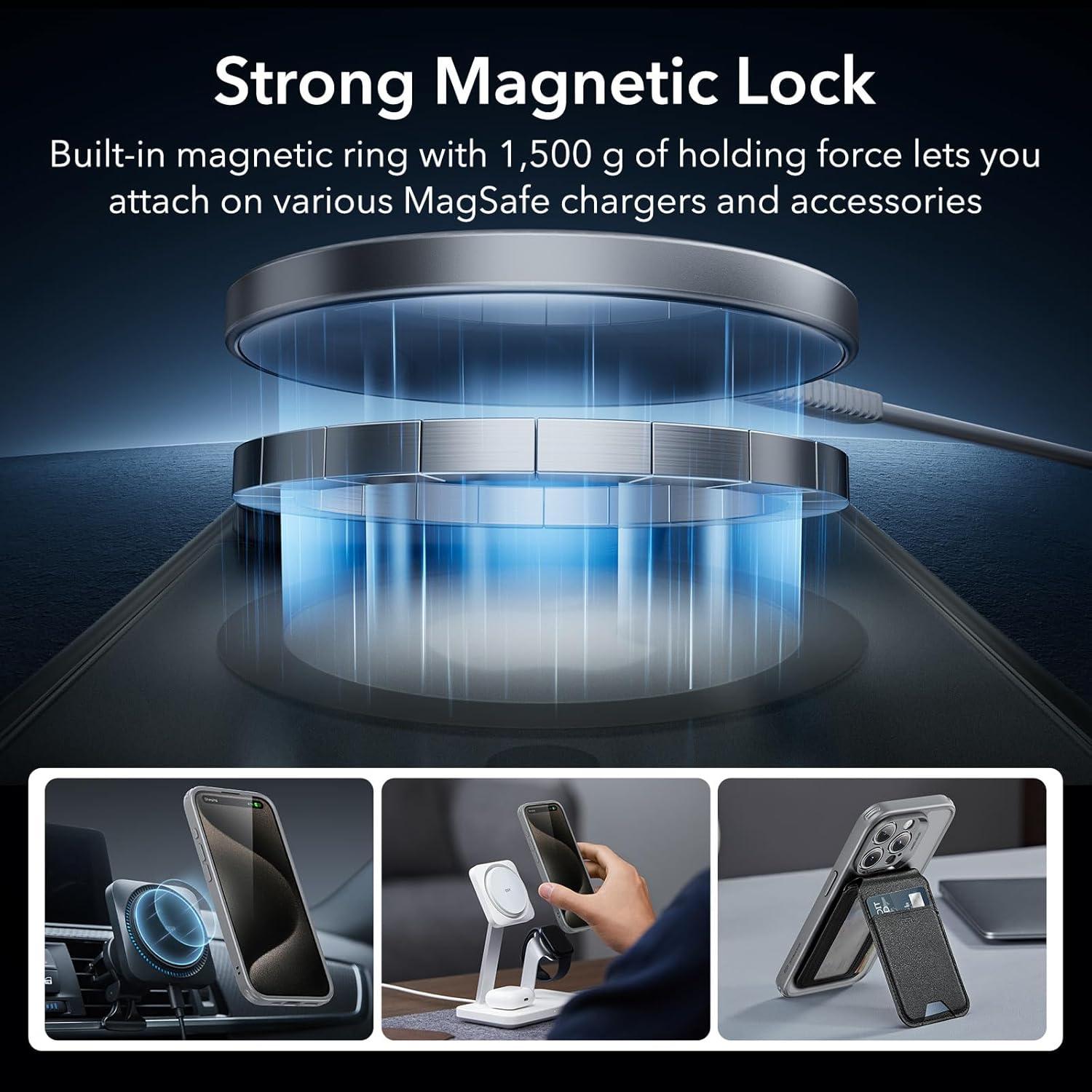 imageESR for iPhone 16 Plus Case 4 in 1 Set Translucent Matte Case Compatible with MagSafe MilitaryGrade Protection Classic SeriesFrosted BlueFrosted Grey Set