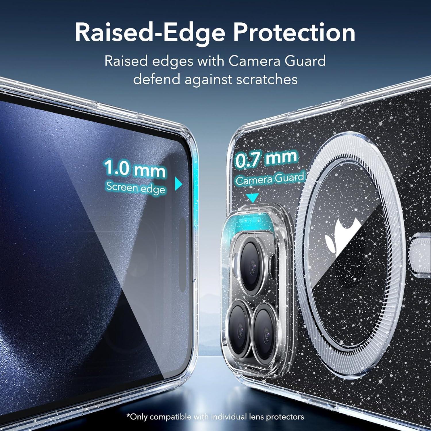 imageESR for iPhone 16 Plus Case Compatible with MagSafe Camera Protection Shockproof Thin Cover Resists Yellowing and Scratches Magnetic Phone Case for iPhone 16 Plus Zero Series ClearBClear Shimmer