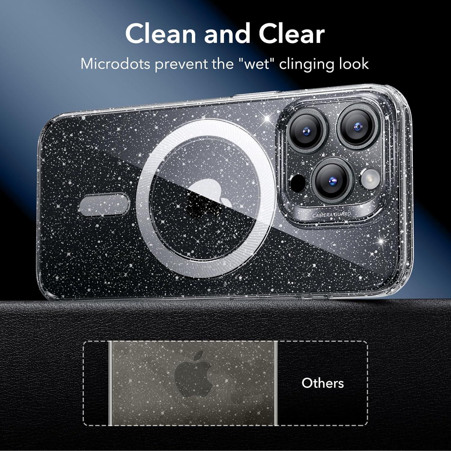 imageESR for iPhone 16 Plus Case Compatible with MagSafe Camera Protection Shockproof Thin Cover Resists Yellowing and Scratches Magnetic Phone Case for iPhone 16 Plus Zero Series ClearBClear Shimmer