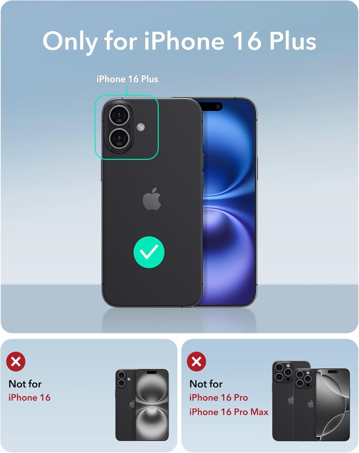 imageESR for iPhone 16 Plus Case Compatible with MilitaryGrade Protective Case Builtin Stash Stand Phone Case ScratchResistant Back Cover Classic Series Clear GreenBClear Blue