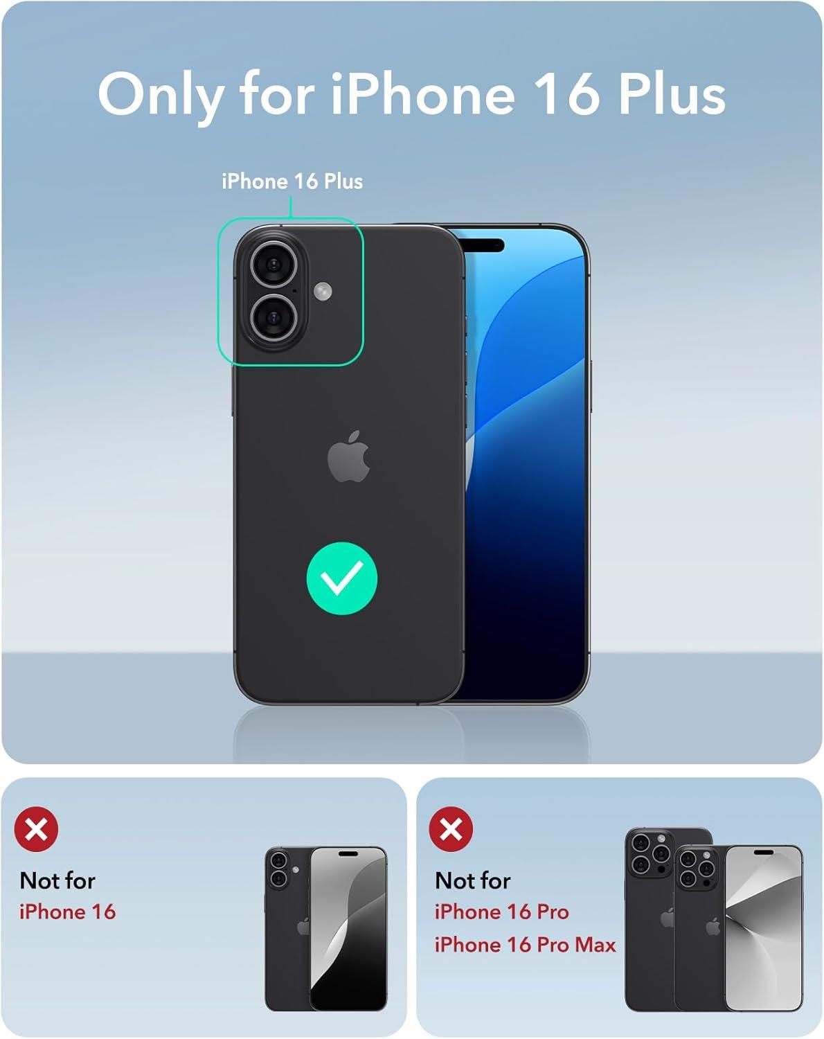 imageESR for iPhone 16 Plus Case Compatible with MilitaryGrade Protective Case Builtin Stash Stand Phone Case ScratchResistant Back Cover Classic Series Clear GreenCFrosted Pink